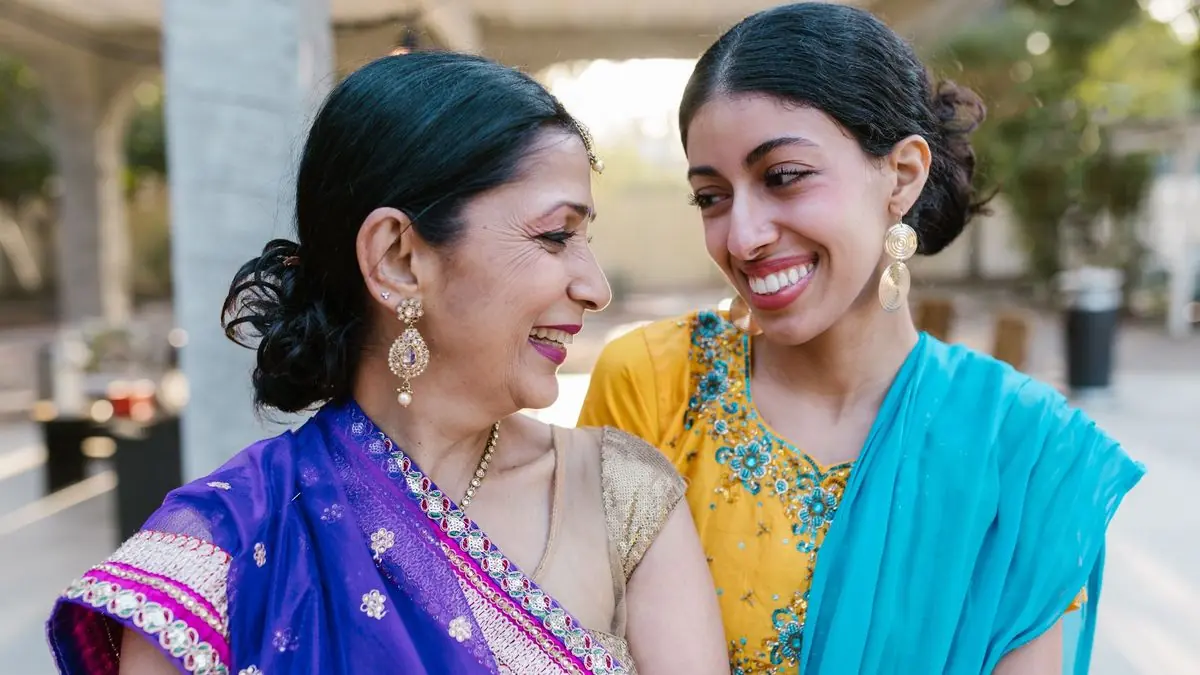 Women of an Indian family gathered together at a family function