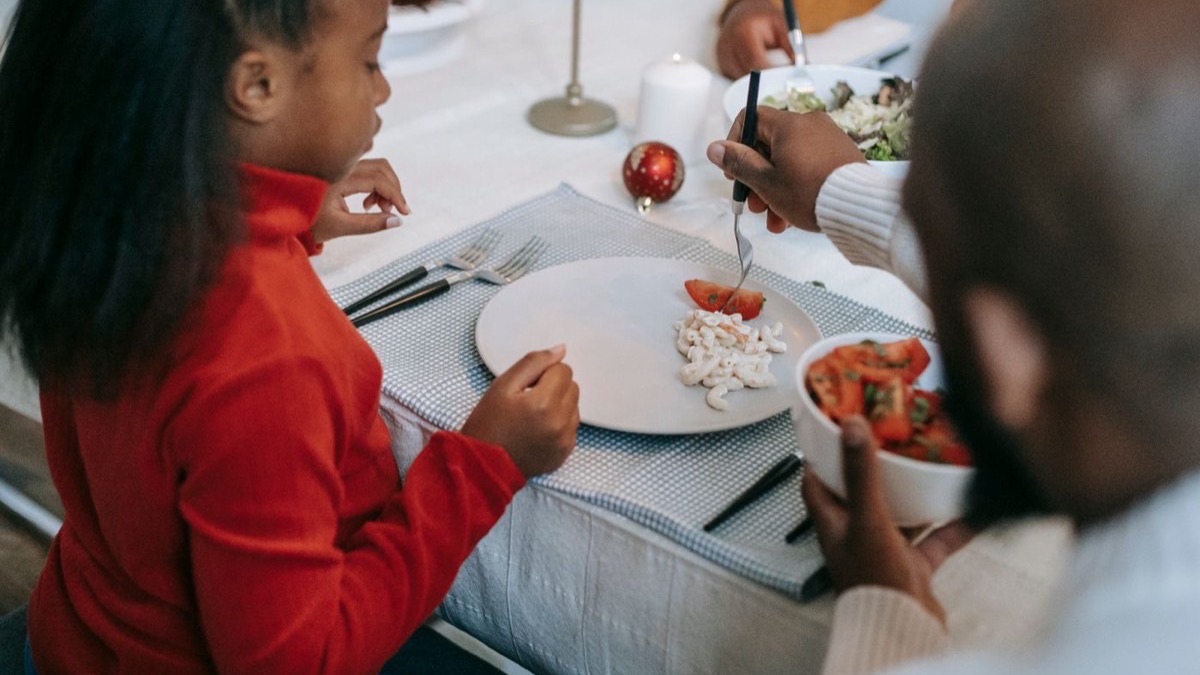 A family birthday dinner at a restaurant table