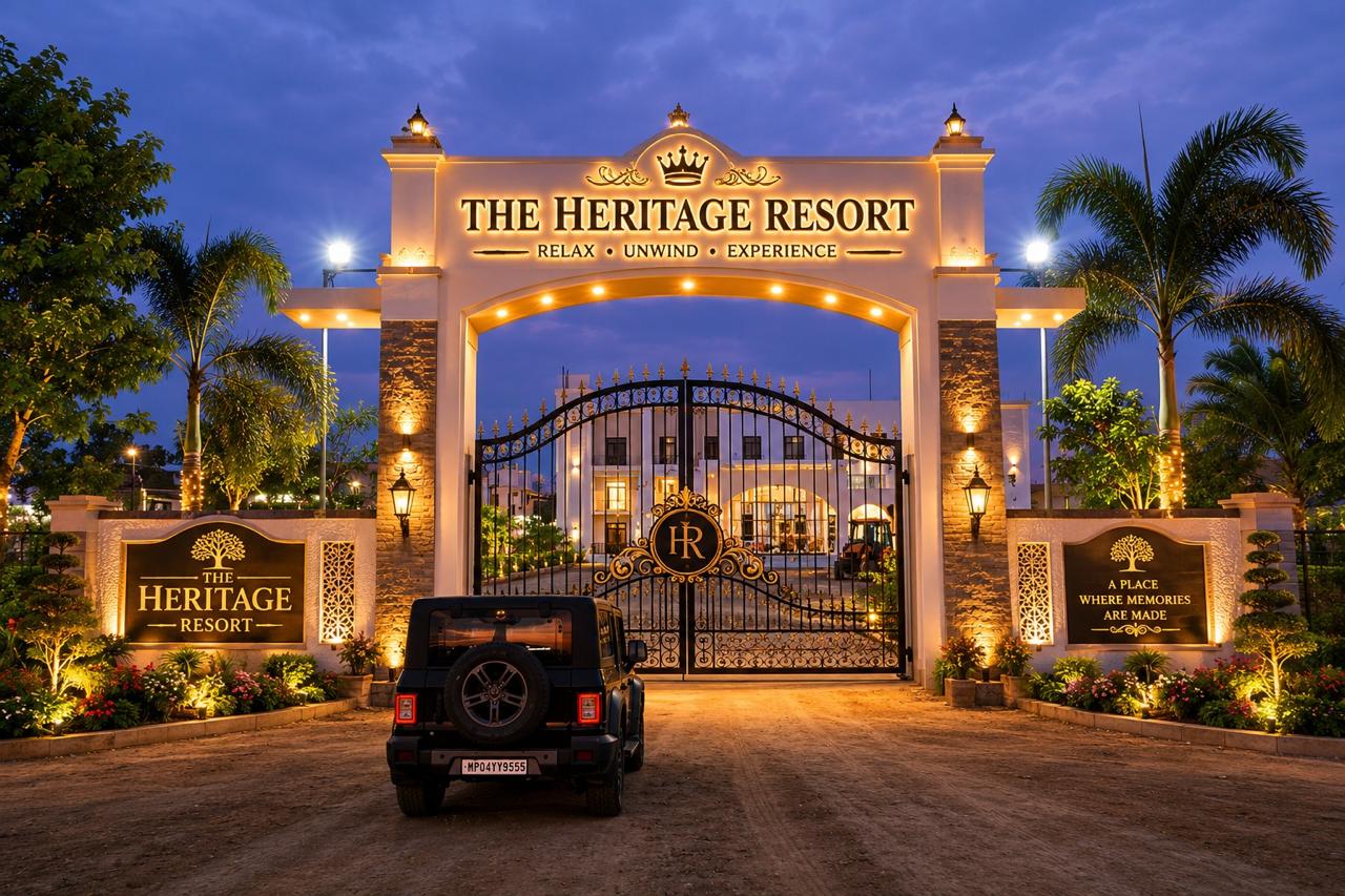 The Heritage Resort entry gate in Bhopal